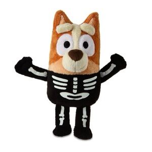 NWT. Bluey Bingo Glow-In-The-Dark Skeleton Costume Plush, 7.5" x 4.5"